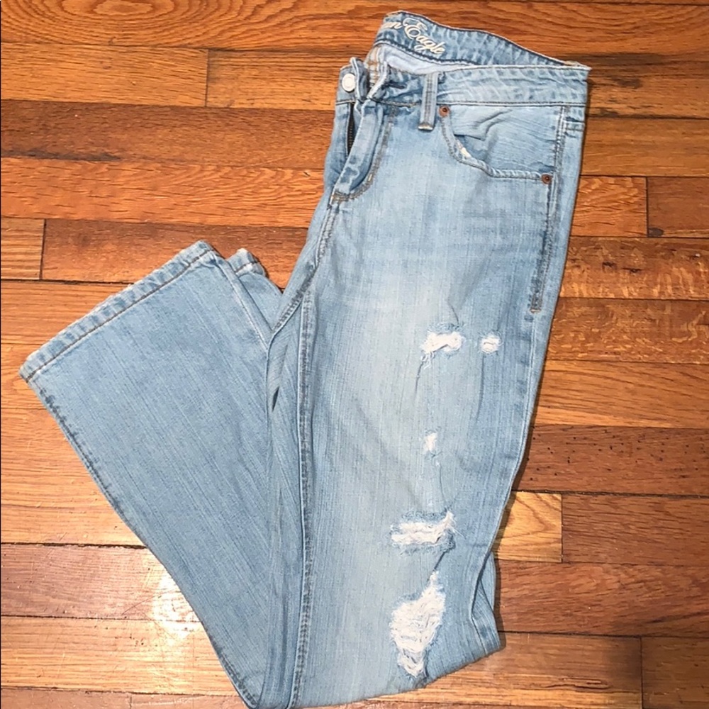 AE distressed blue jeans